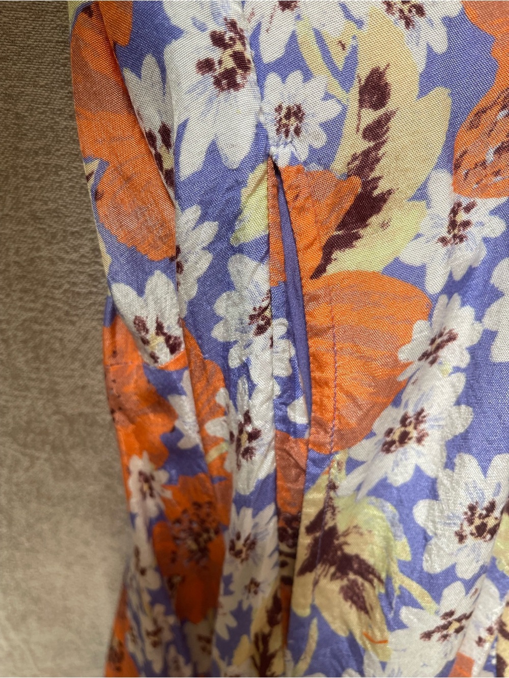 Free People Sugar Crush Floral V-Neck Short Sleeve Tunic Dress in Orange - Picture 6 of 13